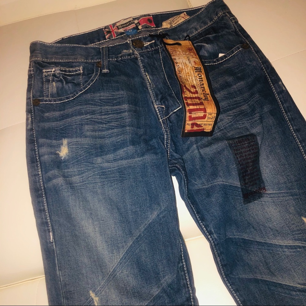 Monarchy thick seam jeans 32 bootcut denim pants